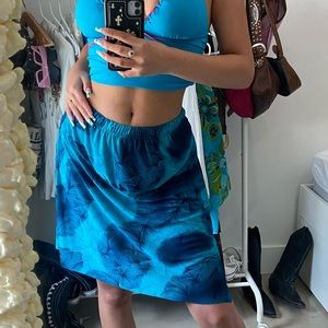 BLUE MIDI SKIRT🏝